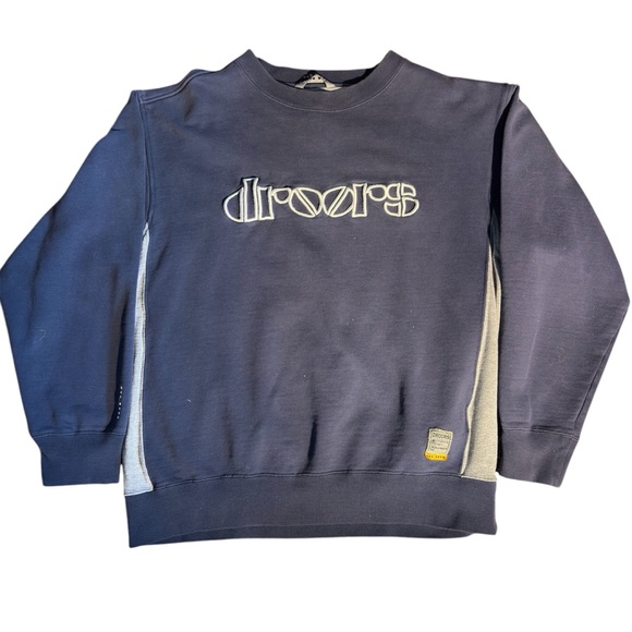 Vintage 90s Dc Shoes Droors Navy & Gray Crewneck - Picture 1 of 8